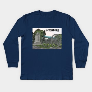 Cannon on the Gettysburg Battlefield Kids Long Sleeve T-Shirt